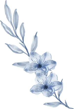 Graceful blue floral arrangement - luxurious salon decor for a soothing experience.