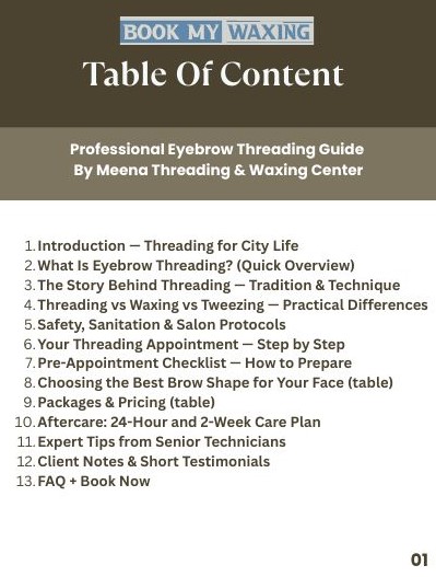 Cover of the Eyebrow Threading Guide E-Book