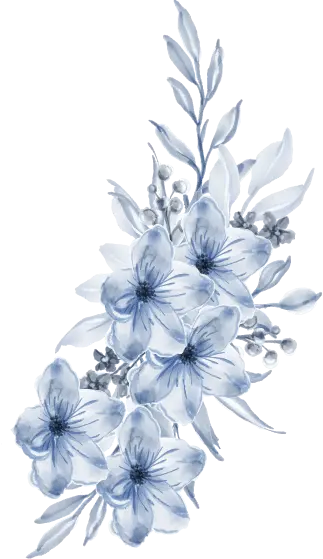 Exquisite blue flower bouquet - elegant botanical touch for high-end salon interiors.