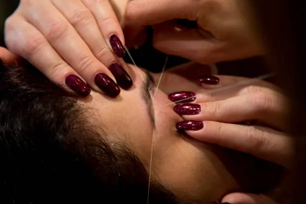 Close-up of naturally shaped eyebrows