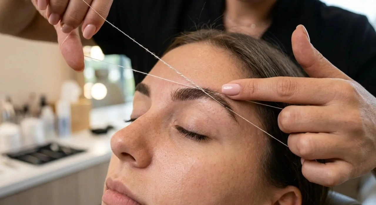 Eyebrow Threading Close-up