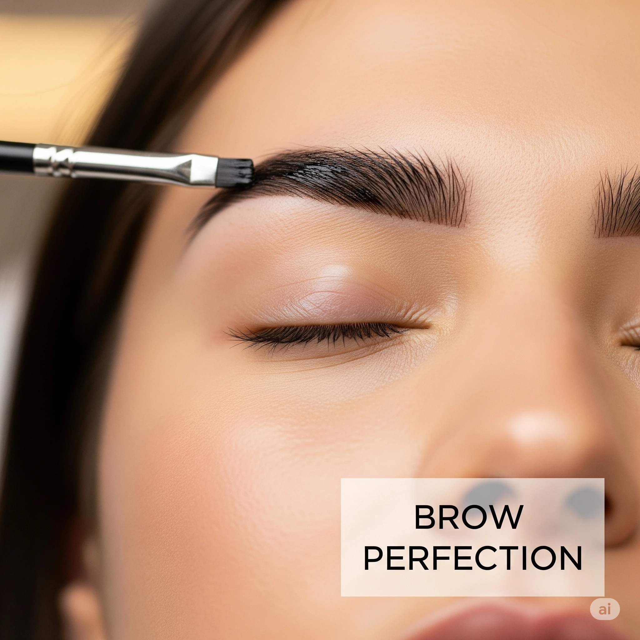 Image of a women showcasing eyebrow tinting service in Midtown East, NYC ny Meena Threading.