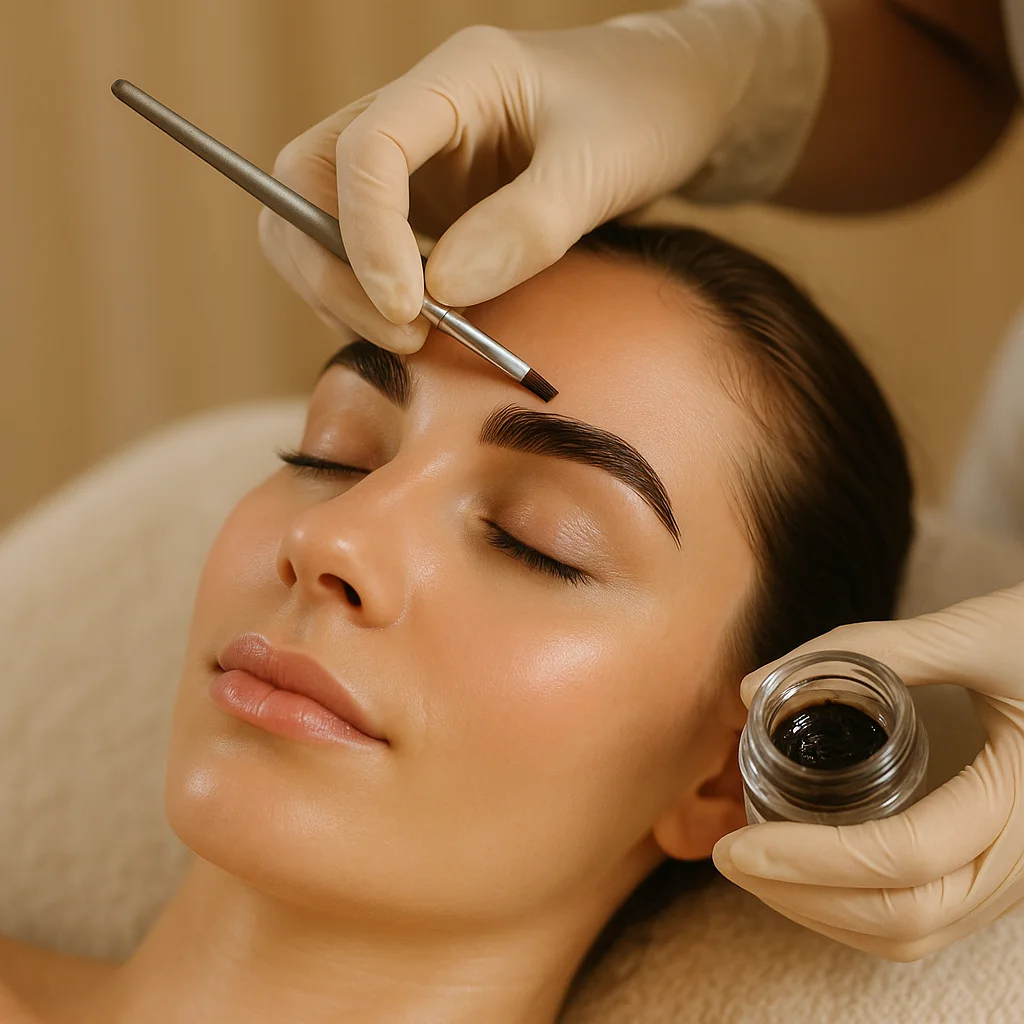 body waxing treatment in process