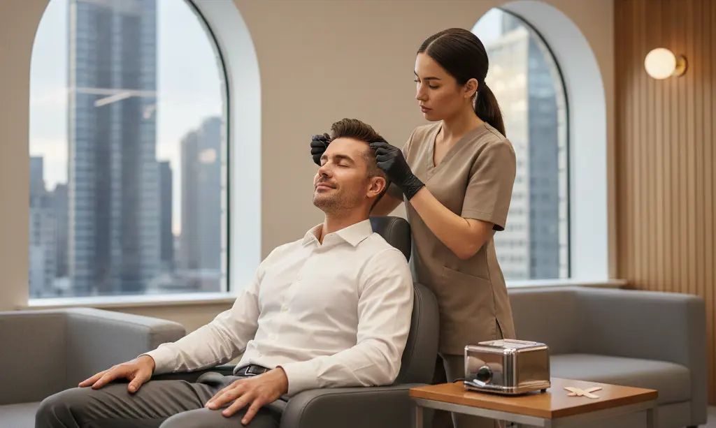 Men eyebrow threading NYC result at our Midtown Manhattan salon