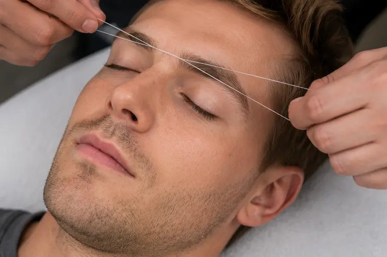 Men's grooming results at Meena Threading and Waxing Center
